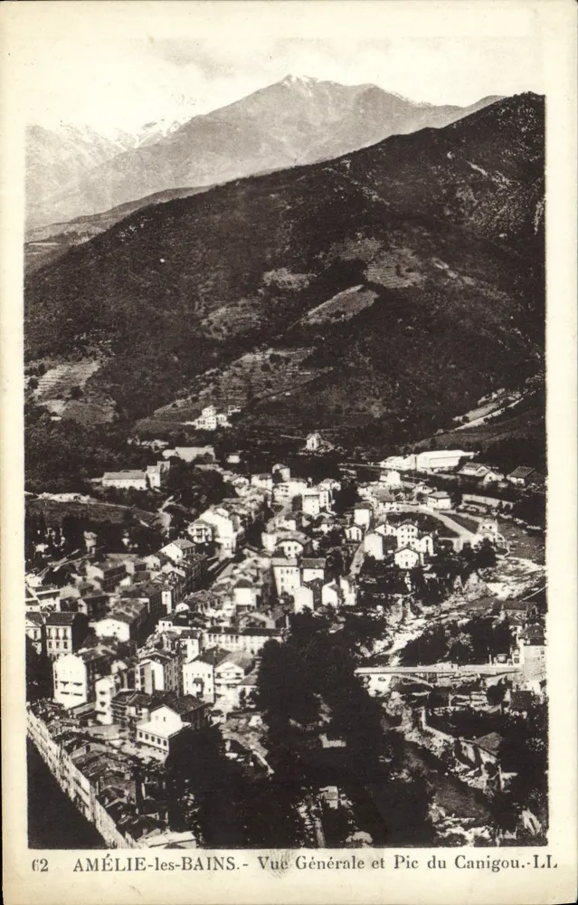 Amélie-les-Bains — Gesamtaufnahme und Pic du Canigou — LL n°62 - Vorderseite