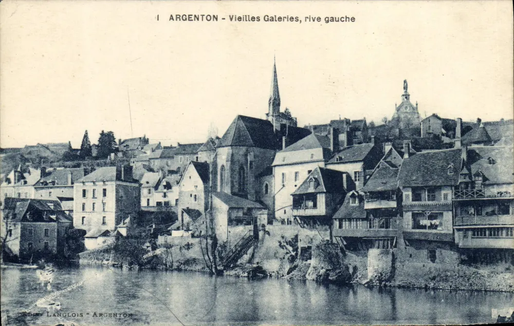 Argenton - Vieilles Galeries, rive gauche — Éd. Langlois - Argenton - Recto