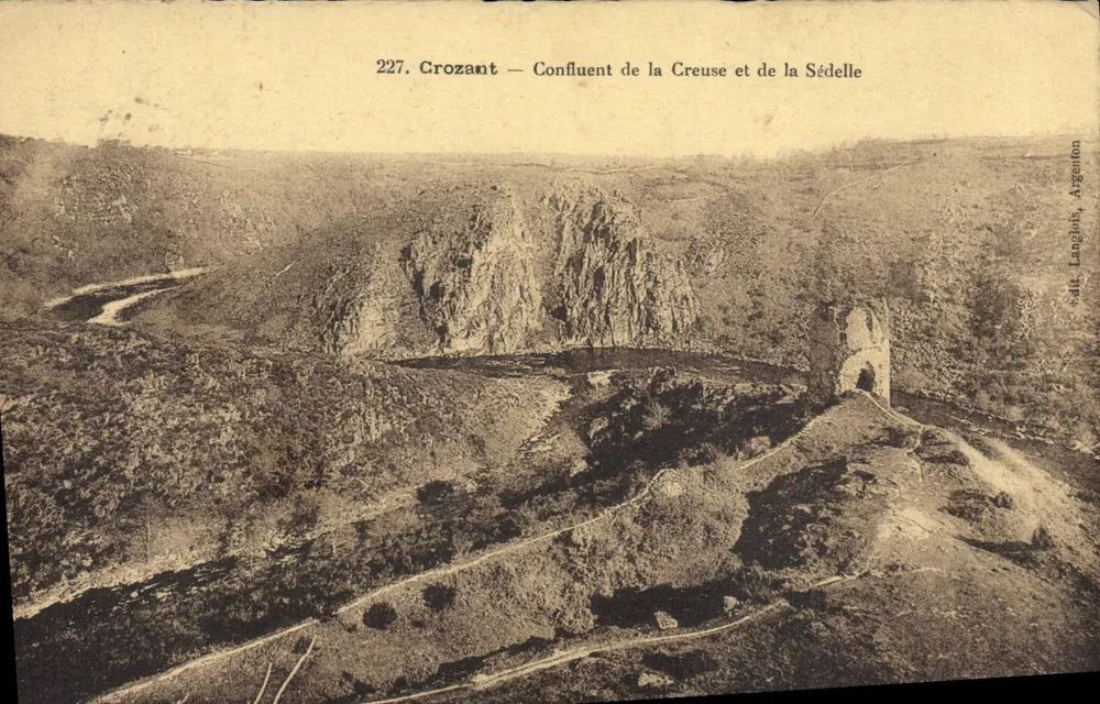 Croissant — Zusammenfluss der Flüsse Creuse und Sédelle — éd. Langlois, Argenton - Vorderseite