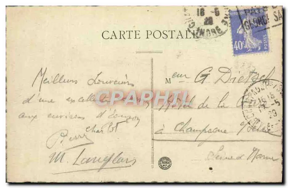 Croissant — Zusammenfluss der Flüsse Creuse und Sédelle — éd. Langlois, Argenton - Rückseite