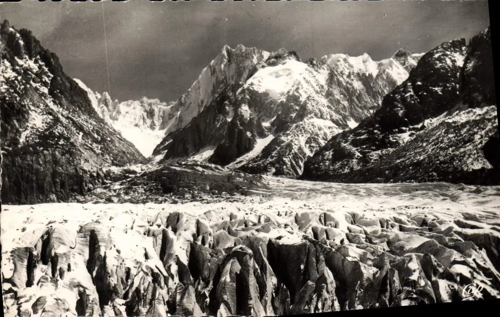 Die Séracs, die Jorasses und die Aiguille du Tacul — Chamonix-Mont-Blanc — Réal-Photo - Vorderseite