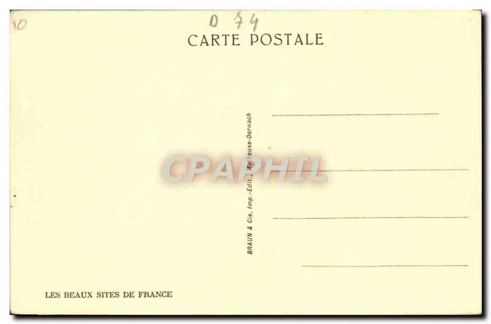Der Mont-Blanc und die Arve-Tal von der Salève gesehen — Serie 25454c — Braun & Cie, Imp. Dornach - Rückseite