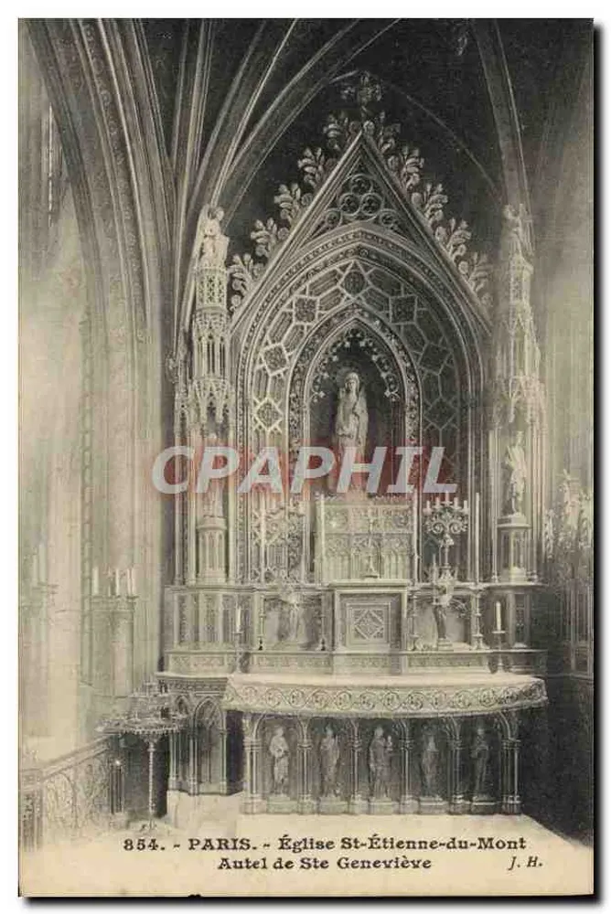 Paris - Kirche St-Étienne-du-Mont - Altar der St. Geneviève - J. H. n° 854 - Vorderseite