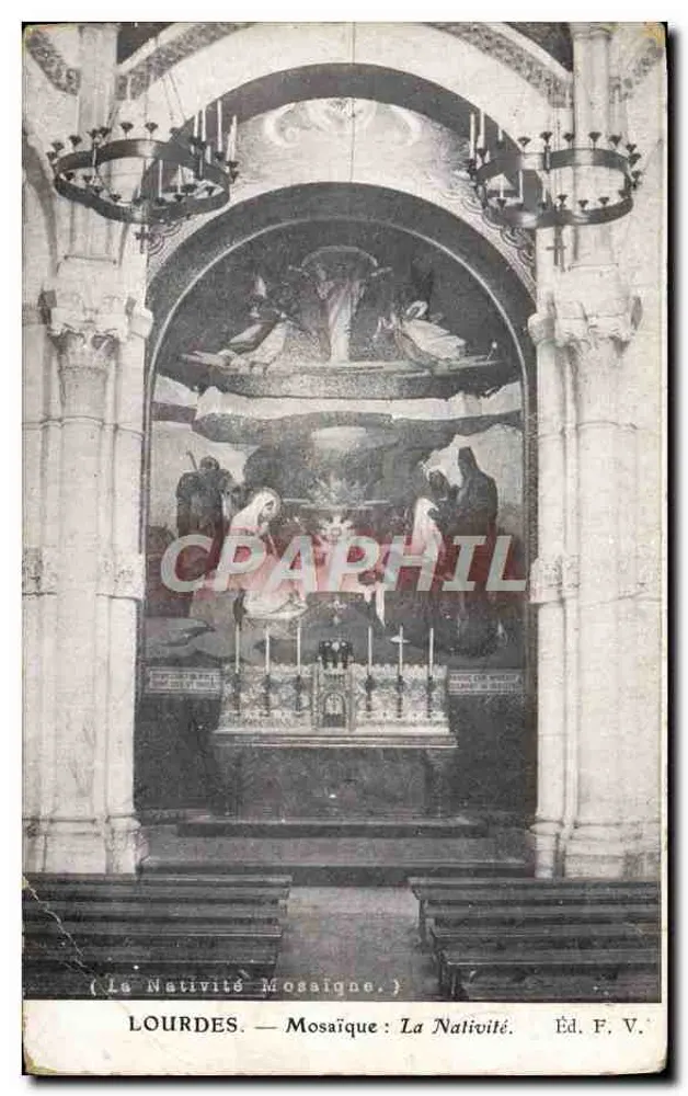 Lourdes — Mosaico: La Natività — Ed. F. V. - Recto
