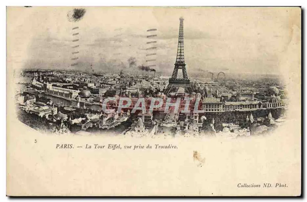 Paris — Blick auf die Eiffelturm vom Trocadéro — Collections ND. Phot. - Vorderseite