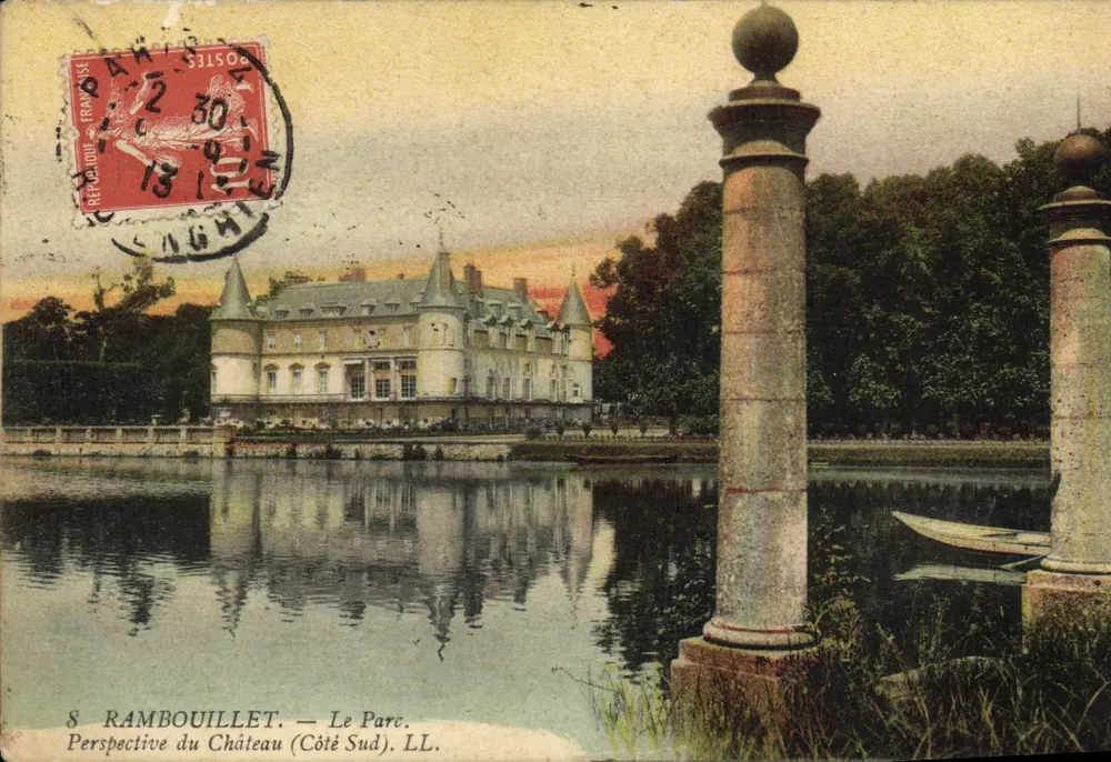 Rambouillet — O Parque. Perspectiva do Castelo (Lado Sul). LL. - Frente