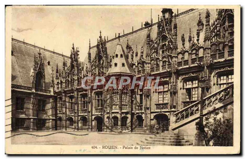 Rouen - Palácio de Justiça — editor Cartes 'La Cigogne', n° 404 - Frente