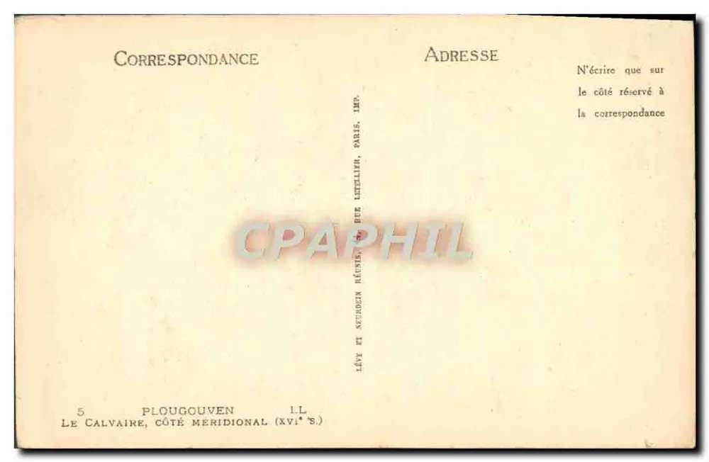 Calvário de Plouguen — lado meridional — Lévy e Neudien, Paris - Verso