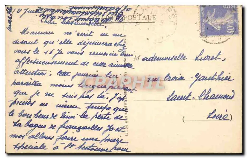 Innenansicht der Basilika Saint-Régis — Louvèze (Ardèche) — Verlag 9360 - Rückseite