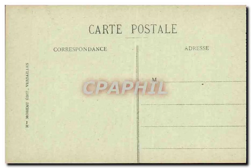 Versailles - O Palácio - Fachada sobre o Parque — M. Moreau, editor, n°10 - Verso