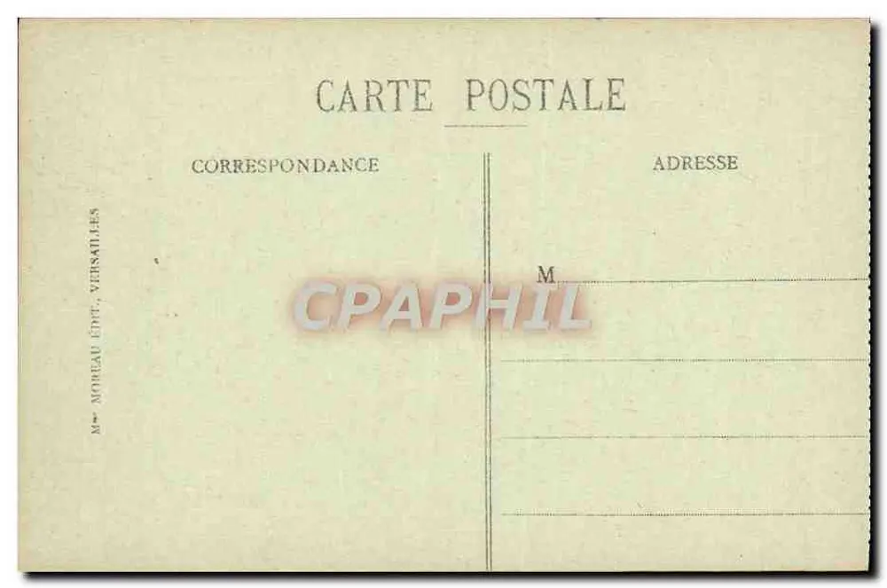 Palacio de VERSAILLES — La Galería de las Batallas — Editor: M. Moreau Editor, Versalles, n°5 - Reverso