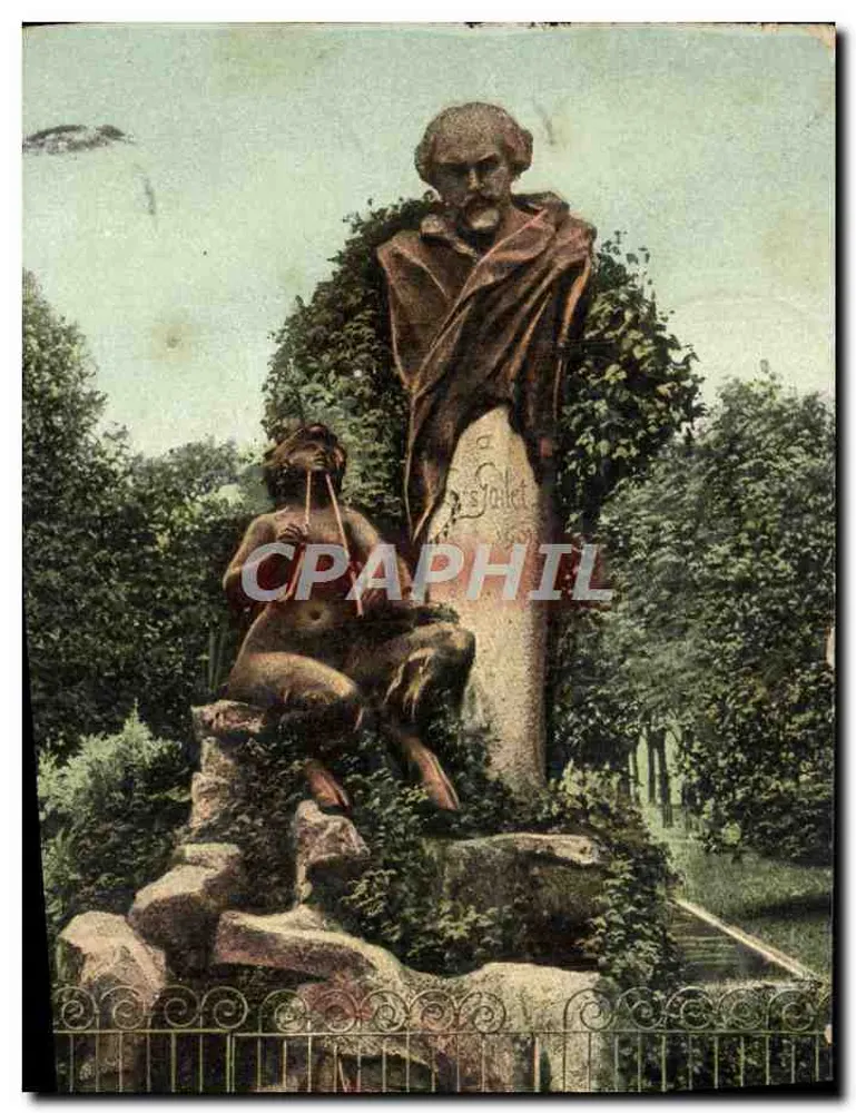 Statue de Jules Vallès — monument avec figure assise — éditeur L.V. & Cie - Frente