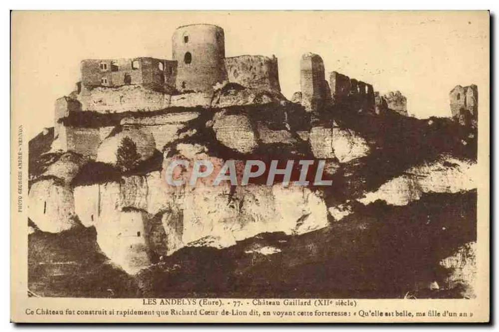 Les Andelys (Eure) — Castelo Gaillard (século XII) — Foto Géorgie André-Velina, n°77 - Frente