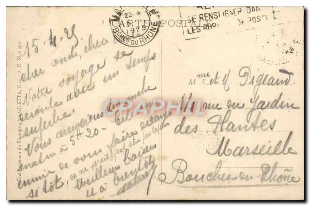 Monte-Carlo — Das Casino und die Gärten — Verlag Glietta, Nr. 799 - Rückseite
