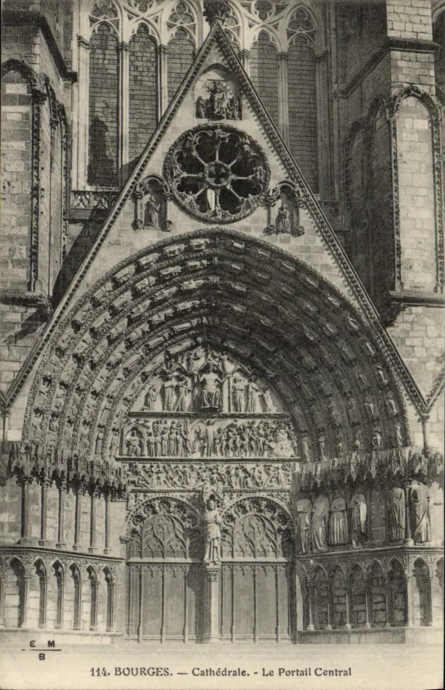 Bourges — Catedral — O Portal Central — Editor E.M. n°114 - Frente