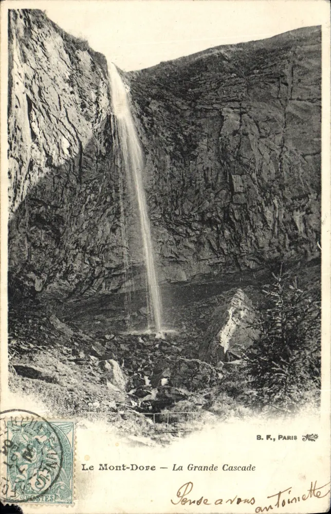 Le Mont-Dore — La Grande Cascade — B. F., PARIS - Awers