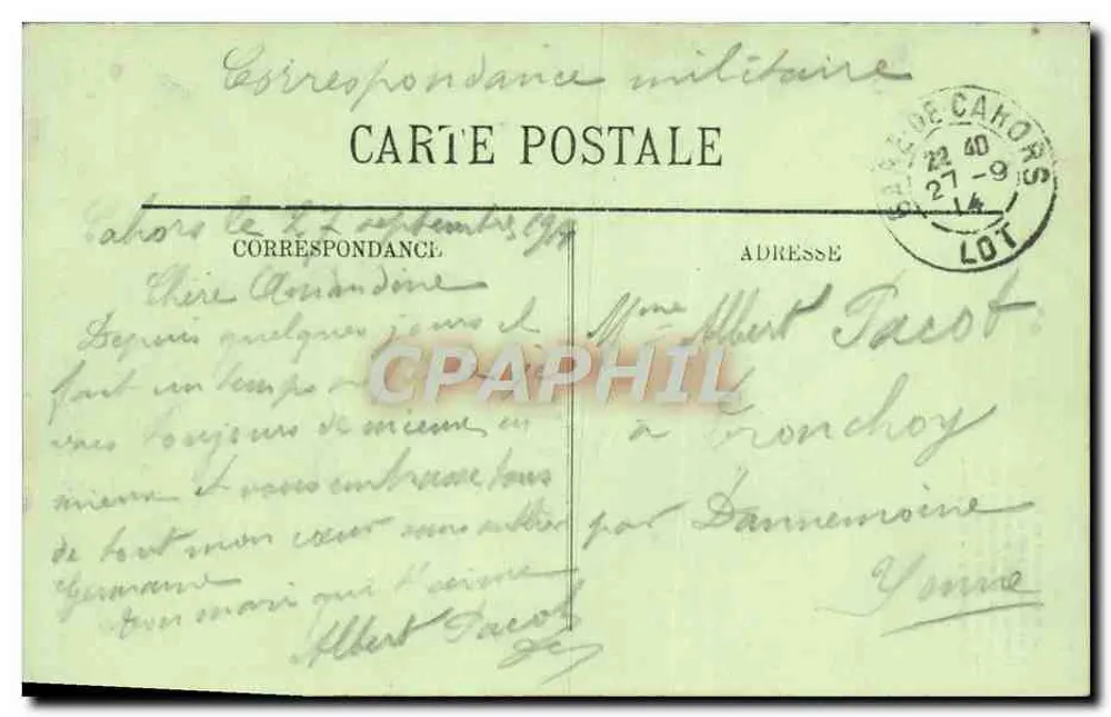 Cahors — Denkmal für die Mobiles des Lots — Sonderausgabe Euphrosine Imbert - Rückseite