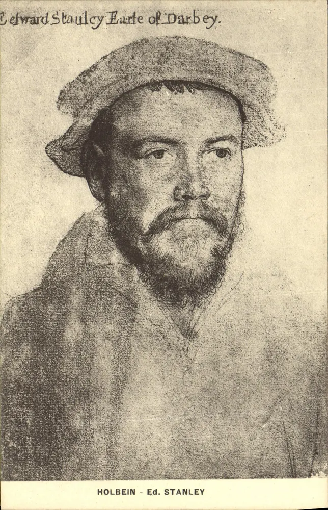 Retrato de Edward Stanley, 15º duque de Derby — desenho de Holbein — editor Ed. L. A. S., Paris - Frente