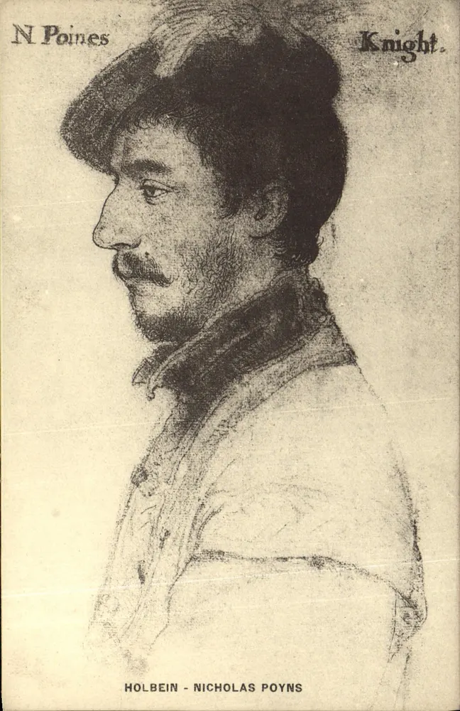 Retrato de Nicholas Poyns - Cavaleiro — desenho de Holbein — editor L. A. S., Paris - Frente