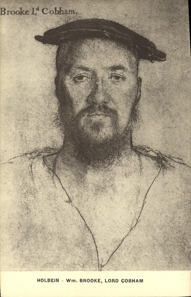 Retrato de Wm. Brooke, Lord Cobham — desenho atribuído a Holbein — editor L. A. S., Paris - Frente