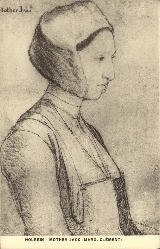 Mother Jack (Marg. Clément) — retrato de perfil — Holbein - Frente