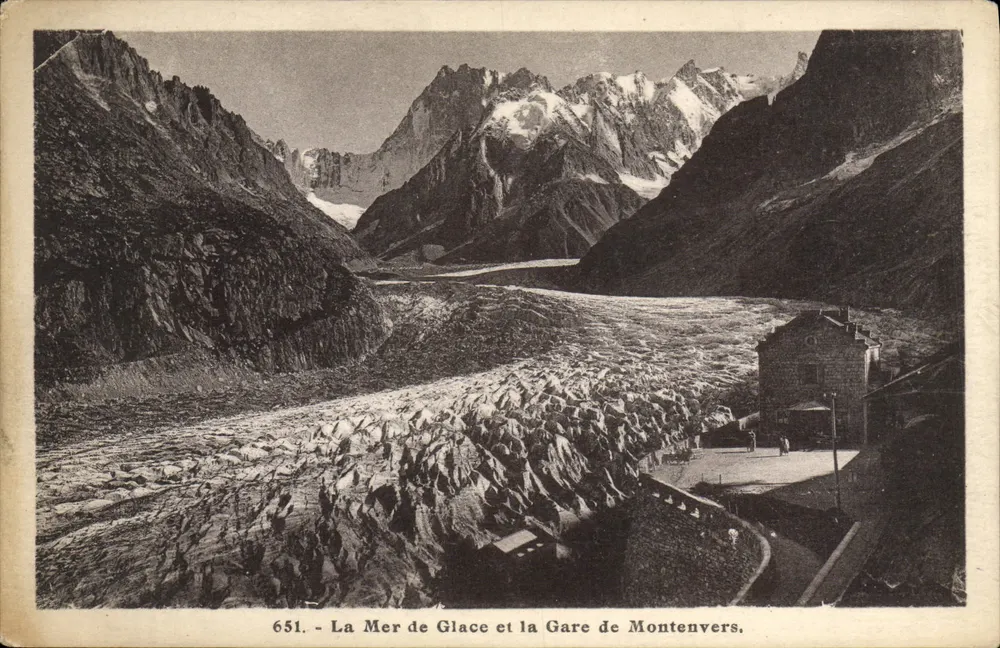 Die Mer de Glace und die Station Montenvers — 651 — L. Morand, Megève (Haute-Savoie) - Vorderseite