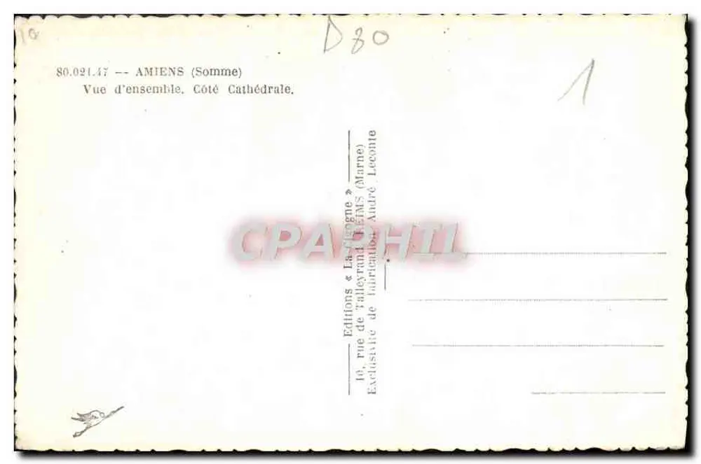 Amiens (Somme) — Vista geral, lado da catedral — La Cigogne - Verso