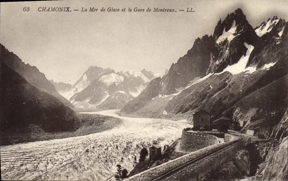 Chamonix — Die Mer de Glace und die Station Montreux — LL. — Sébera - Vorderseite