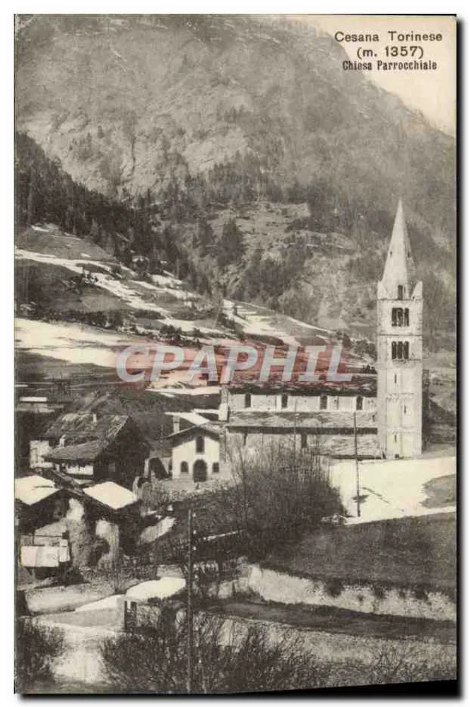 Cesana Torinese — igreja paroquial — Ed. Mario Tarello, n° 04289 - Frente