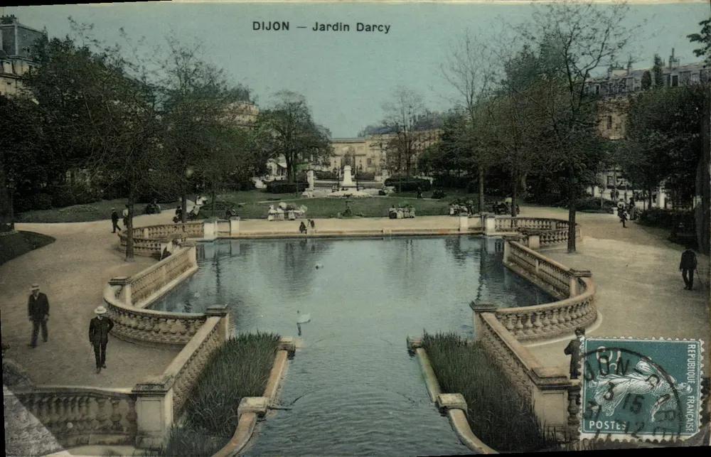 Dijon — Jardim Darcy — Editor: Postes Françaises - Frente
