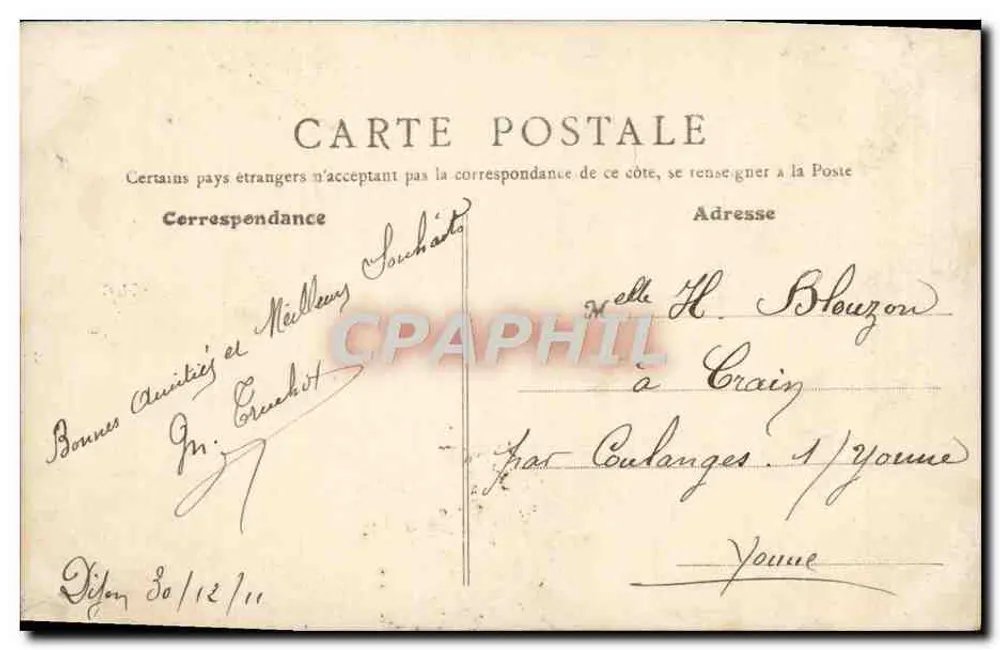 Dijon — Jardim Darcy — Editor: Postes Françaises - Verso