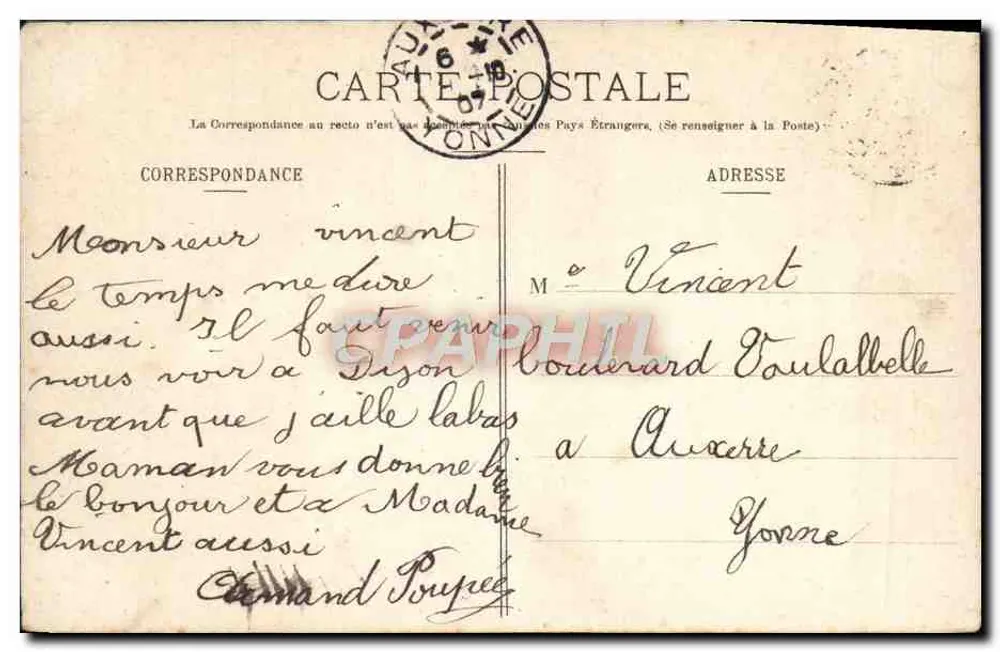 Dijon - Square de la Place Darcy (Château-d'Eau) — éditeur L. V., n°6 - Verso