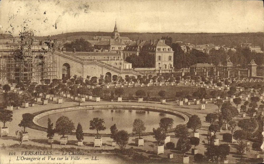 Versailles — Die Orangerie und Blick auf die Stadt — LL. N° 101 - Vorderseite