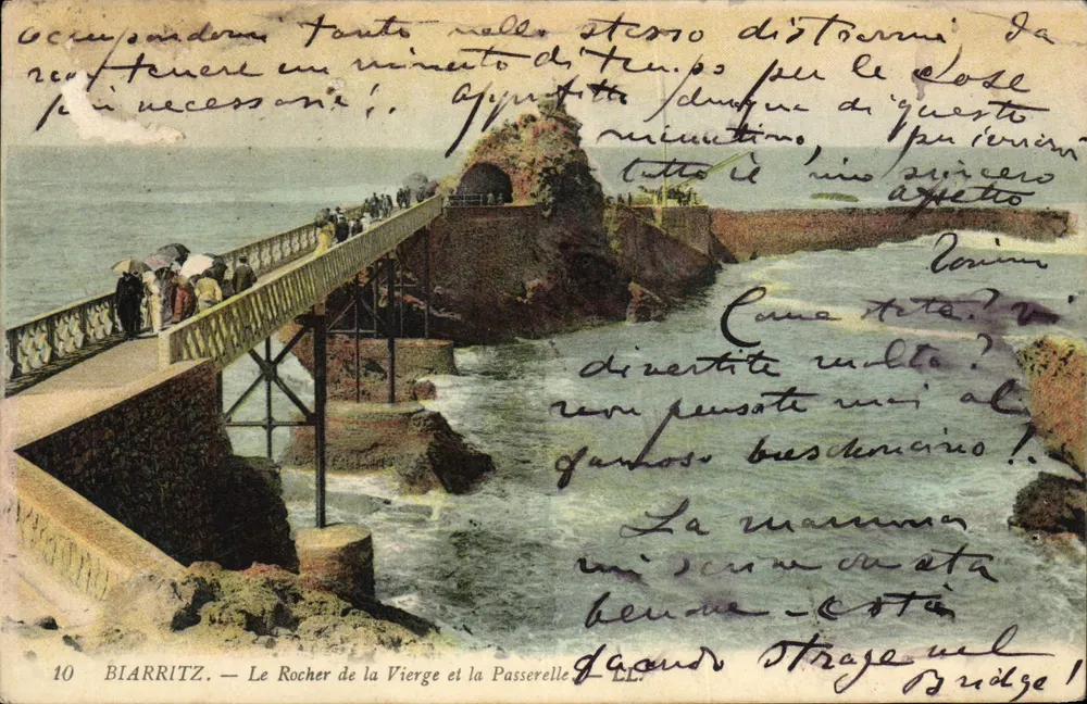 Biarritz — Le Rocher de la Vierge et la Passerelle — Éditeur LL, n° 10 - Vorderseite