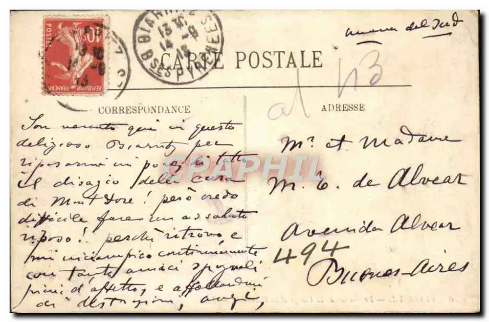 Biarritz — Le Rocher de la Vierge et la Passerelle — Éditeur LL, n° 10 - Rückseite