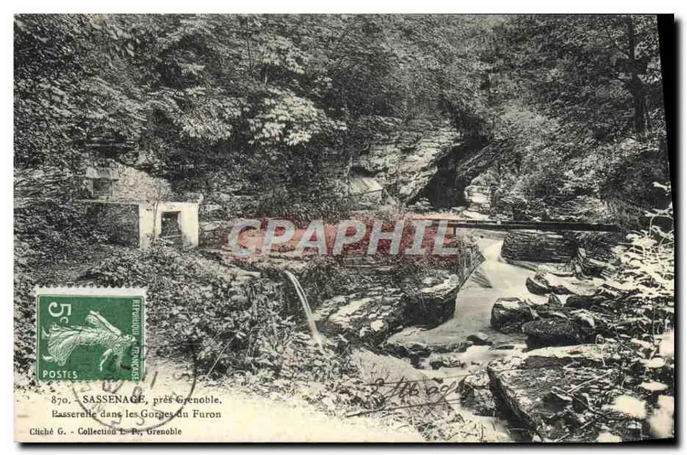 Sassenage, nahe Grenoble — Brücke über die Gorges du Furon — Foto von G. Sammlung L. P., Grenoble - Vorderseite