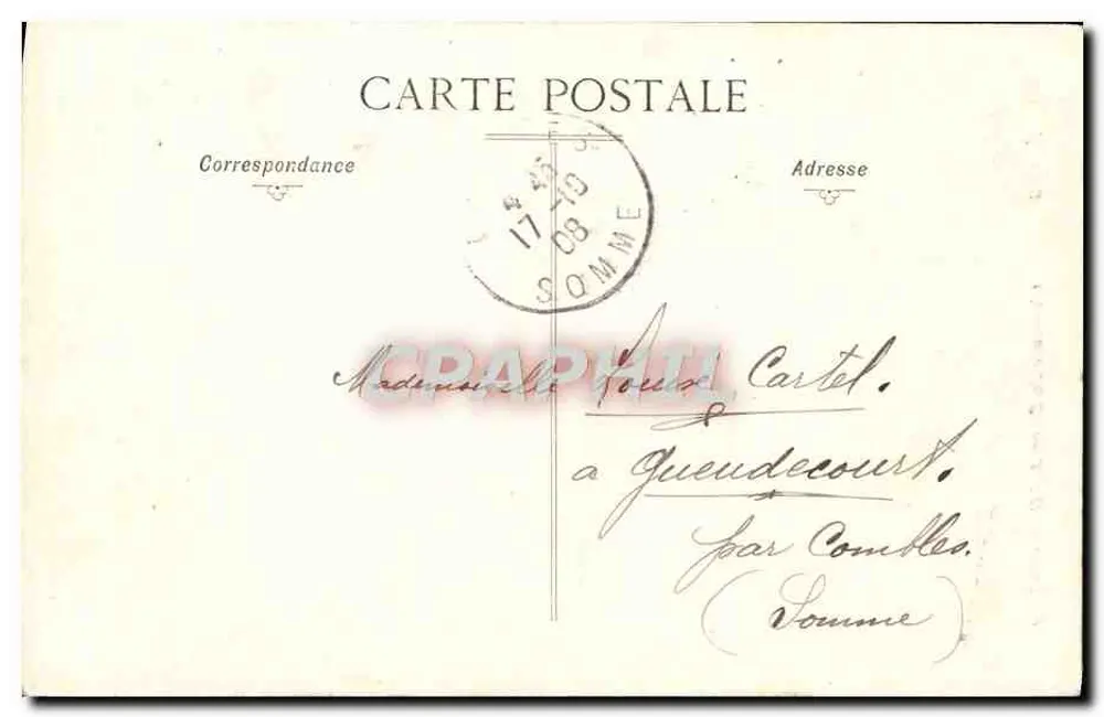 Arras — Kamin des Salons des Hôtel-de-Ville — B. D., Roubaix - Rückseite
