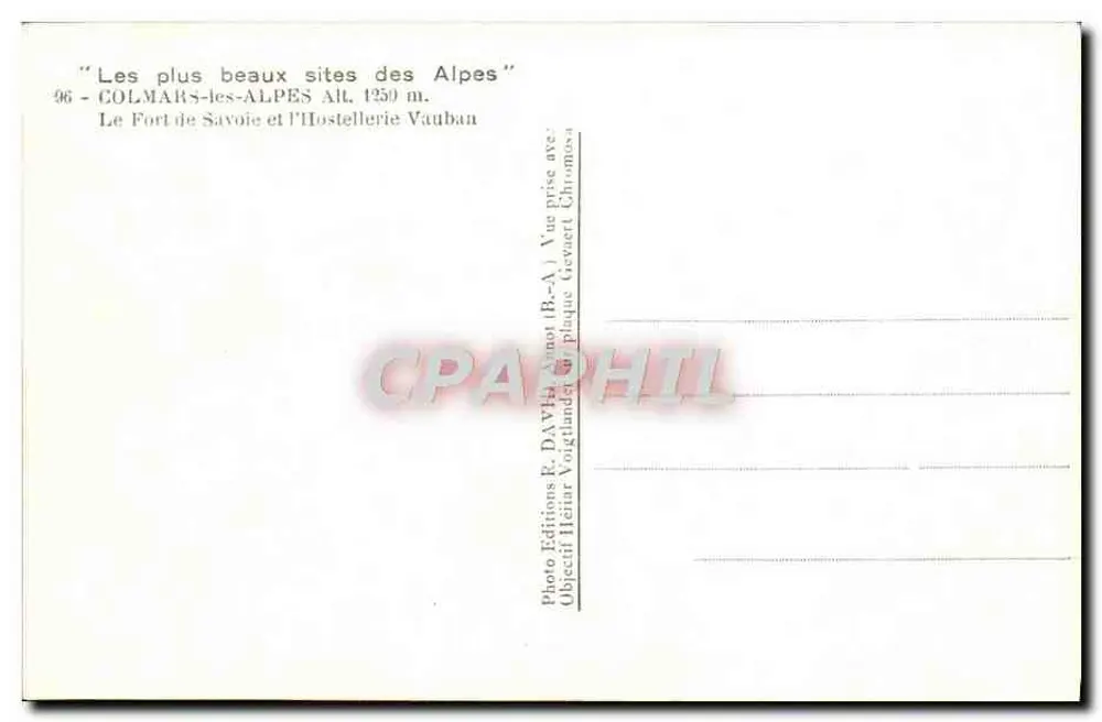 Colmars-les-Alpes — Das Savoyarden-Fort und die Vauban-Unterkunft — Éditions R. Davy - Rückseite
