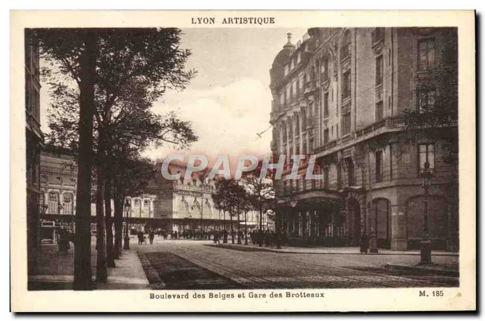 Boulevard des Belges und Gare des Brotteaux — Lyon Artistique — M. 185 - Vorderseite