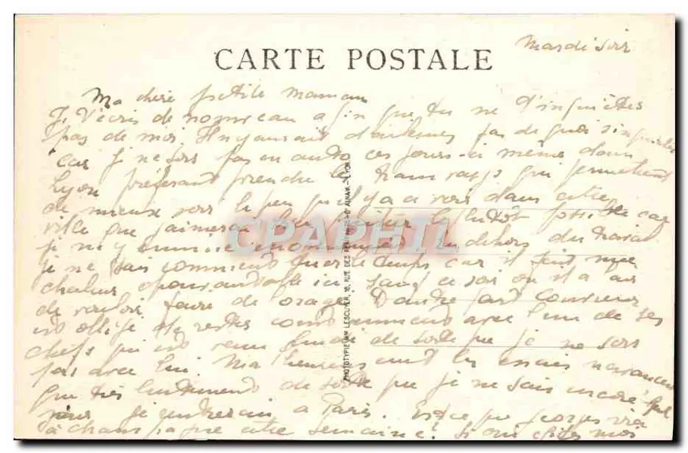 Boulevard des Belges und Gare des Brotteaux — Lyon Artistique — M. 185 - Rückseite