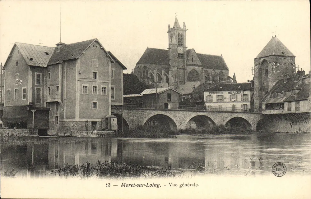 Moret-sur-Loing — Ogólny widok — Wydawca Biron Barbilon, nr 13 - Awers