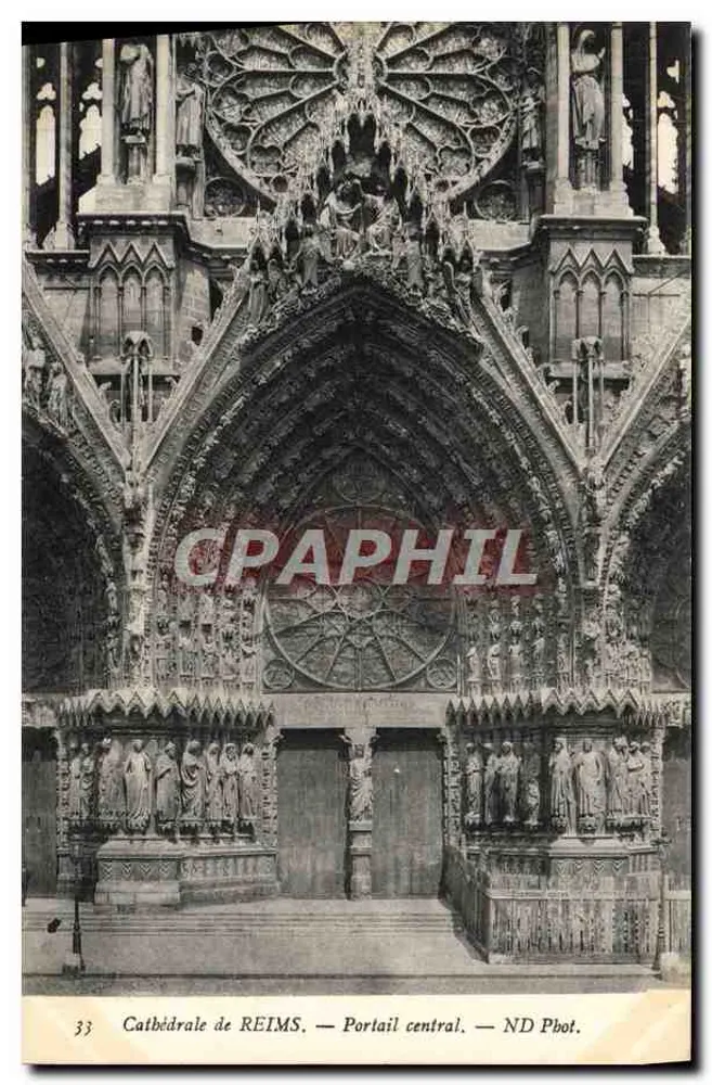 Catedral de REIMS — Portal central — ND Pbot. - Frente