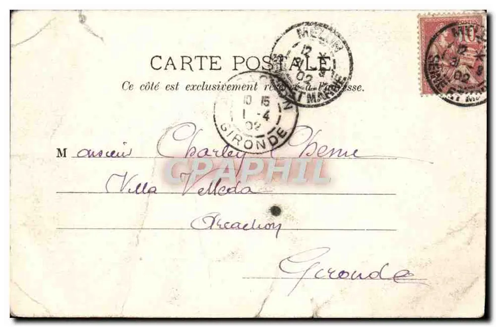 MELUN : PROMENADE DE VAUX — Livraria J. Malson, Melun - Verso