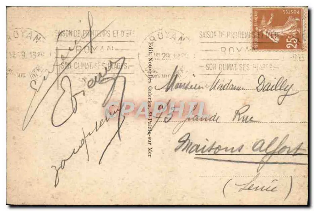 St-PALAISSUR-MER - A Praia — editor 'Nouvelles Galeries' n°105 - Verso