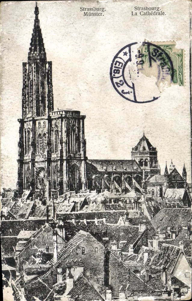 Estrasburgo — A Catedral — editor desconhecido, número de série não visível - Frente