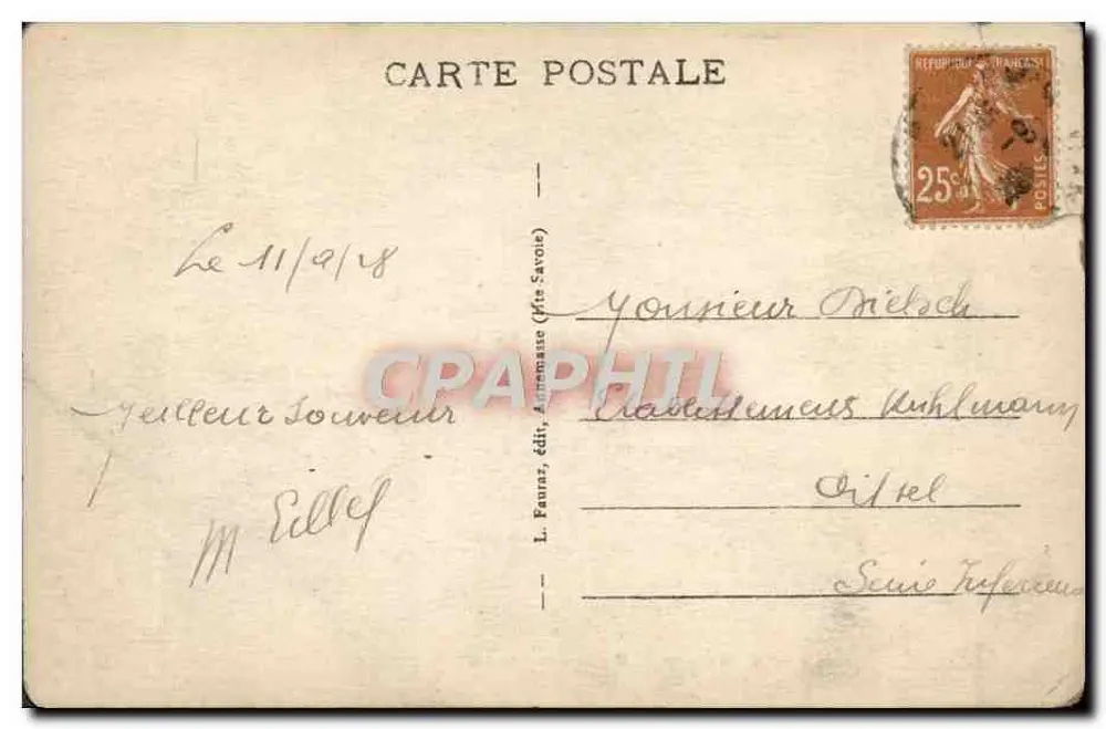 Lac d'Annecy (Haute-Savoie) — Schloss Duingt und Talloires — Verlag L. Faurens, n° 1057 - Rückseite