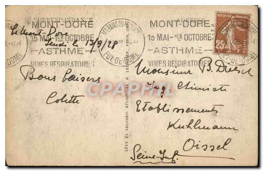 Mont-Dore — Eingang zu den Hölle Schluchten und Teufelszähnen — LL n°132 - Rückseite