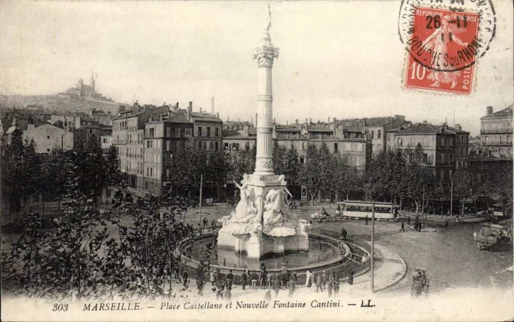 Marseille — Place Castellane und Nouvelle Fontaine Cantini — LL. n°303 - Vorderseite