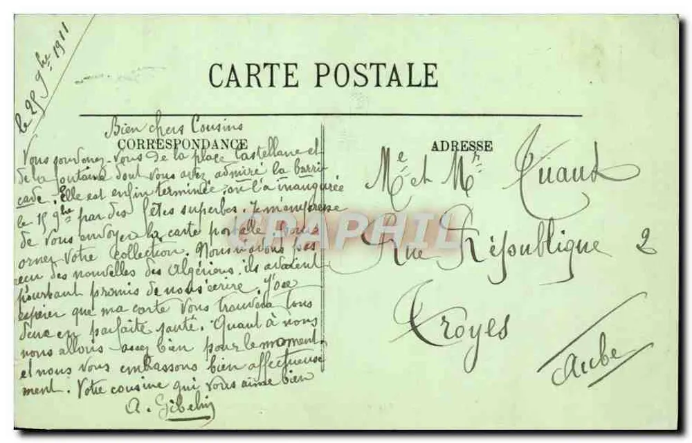 Marseille — Place Castellane und Nouvelle Fontaine Cantini — LL. n°303 - Rückseite