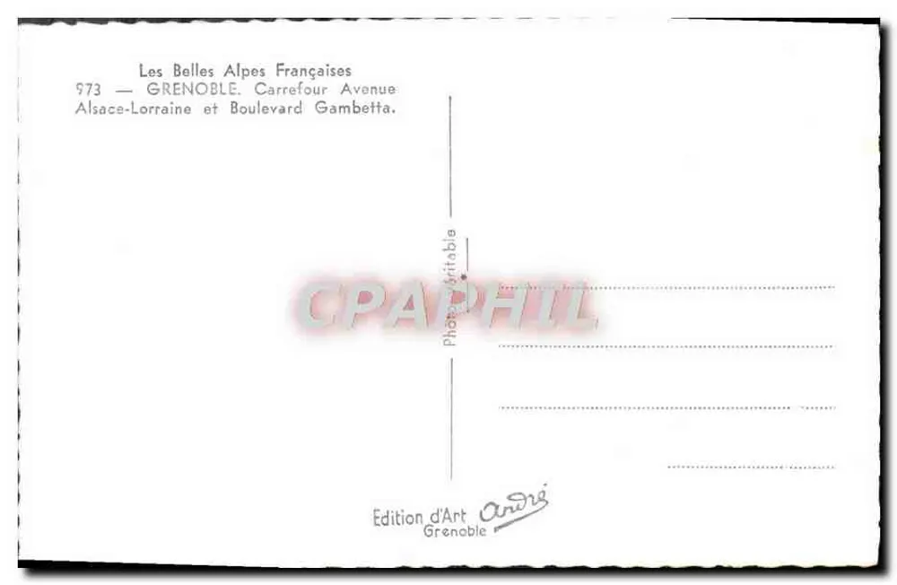 Grenoble — Kreuzung der Avenue Alsace-Lorraine und Boulevard Gambetta — Edition d'Art Grenoble - Rückseite